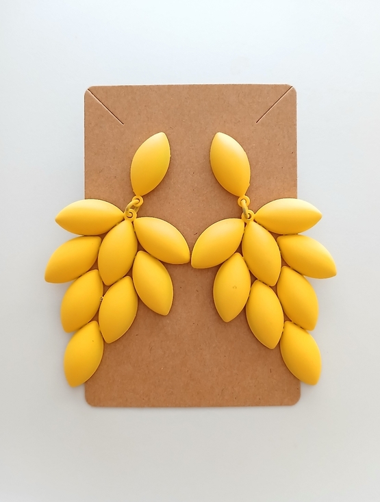 Fashion Jewelry Jewelry - Fashion Jewelry Bright Yellow Cluster Leaf Drop Earrings